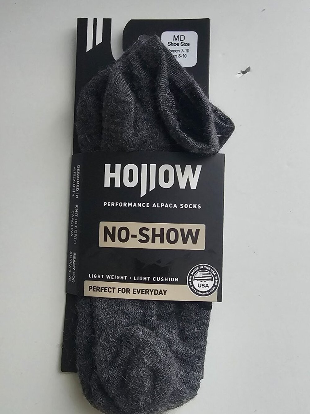 Hollow NO-SHOW SOCKS Alpaca Socks Grey Size 7-10 NWT